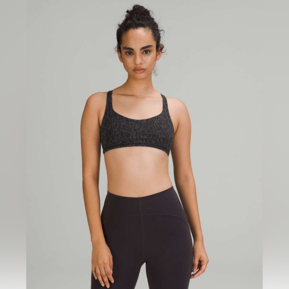 Lululemon Free to Be Bra - Wild Leopard Camo Deep Coal Multi Size 6